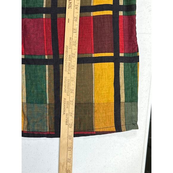 Jones‎ New York Button Up Shirt Size 4 Small Vintage Linen Plaid 80s 90s Retro - Picture 5 of 9